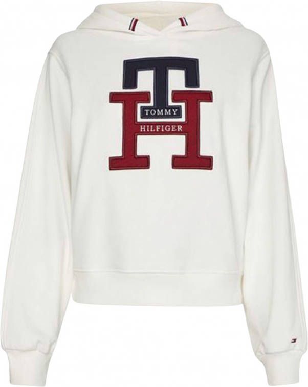 Tommy Hilfiger Monogram Hoodie Ecru Ww0W37441 YBL , Wit, Dames