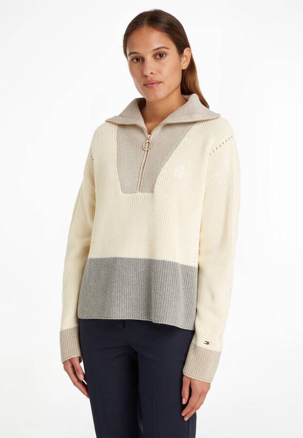 Tommy Hilfiger Gebreide trui COLOURBLOCK HALF ZIP SWEATER