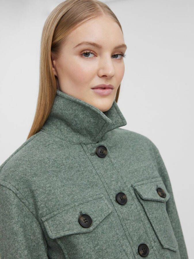 VERO MODA shacket VMFORTUNEALLY van gerecycled polyester groen