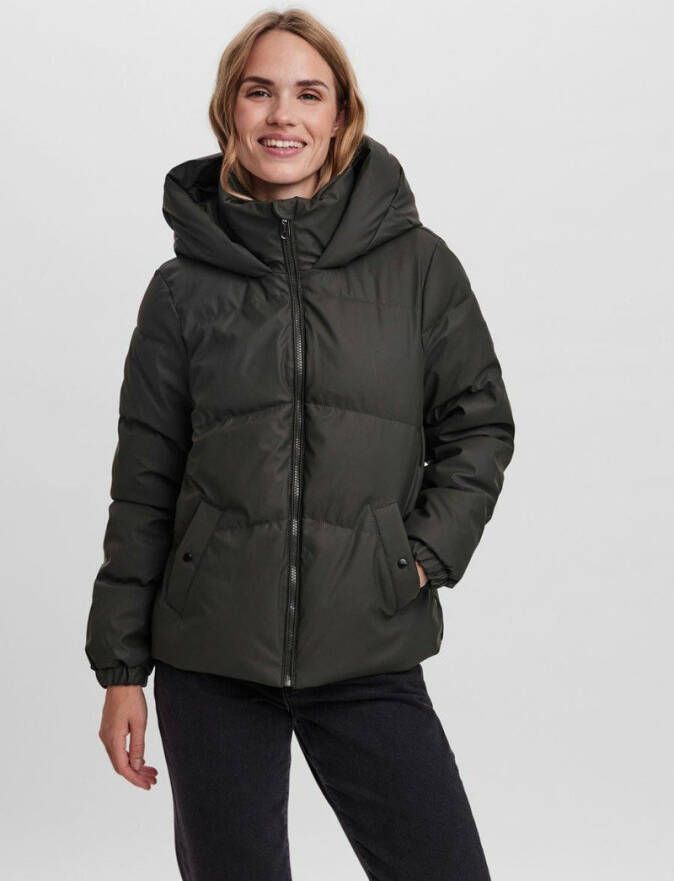 VERO MODA gewatteerde jas VMGRETA donkerbruin