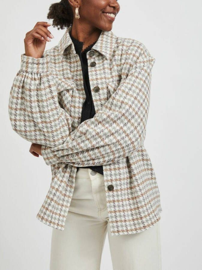 Vila Jas geruite overhemd