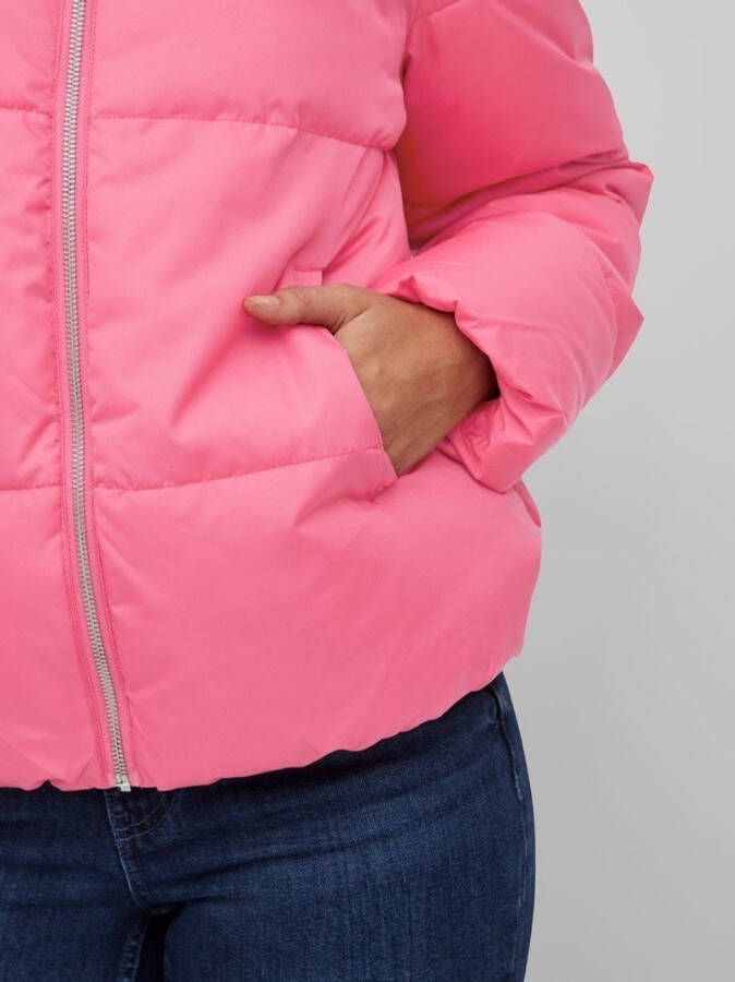 Vila Beschikbare l/s short puffer jas , Roze, Dames