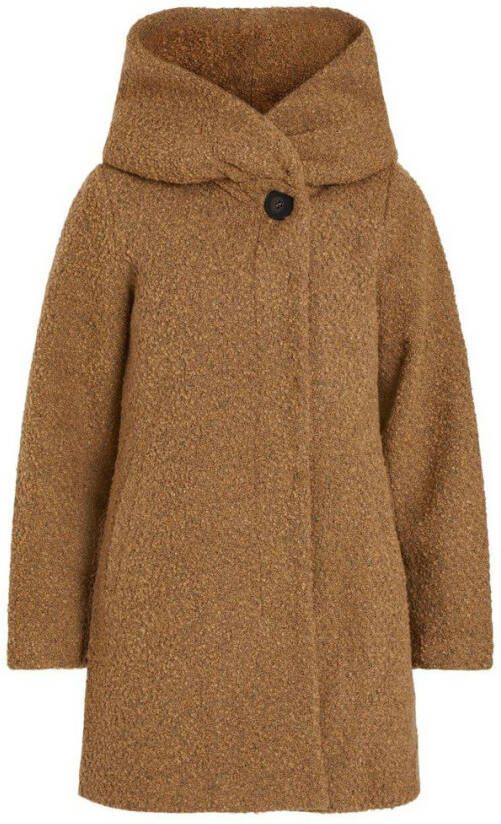 Vila Lange jas capuchon wolmix