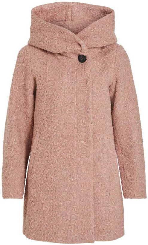 Vila Lange jas capuchon wolmix