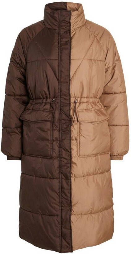 Vila Lange jas colourblock doorgestikt