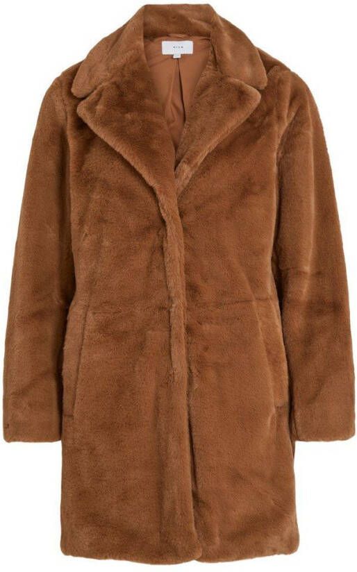 Vila Lange jas faux fur