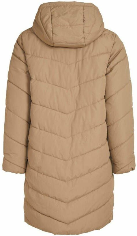 Vila Lange jas gequilt capuchon