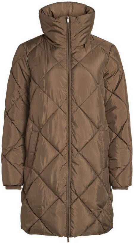 Vila Lange jas hoge hals doorgestikte