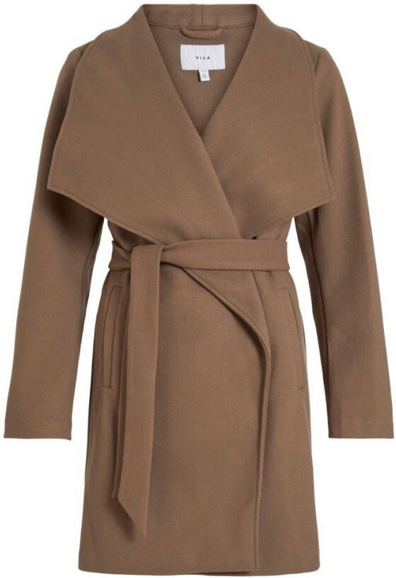 Vila Lange jas knoopriem in de taille