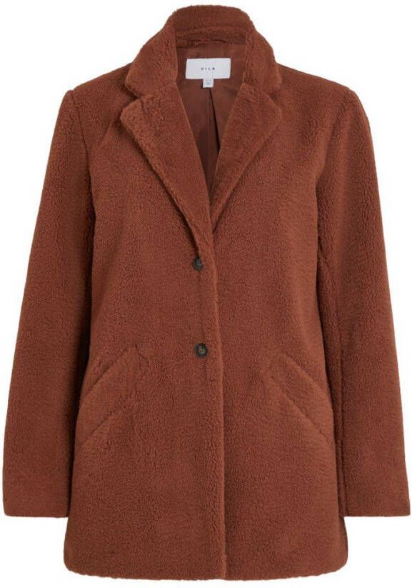 Vila Lange jas single breasted teddy