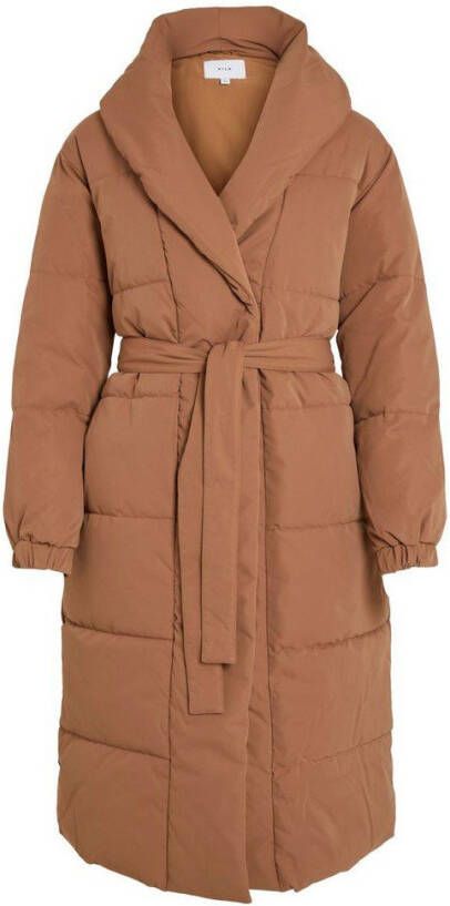 Vila Lange jas tall strikceintuur gewatteerde