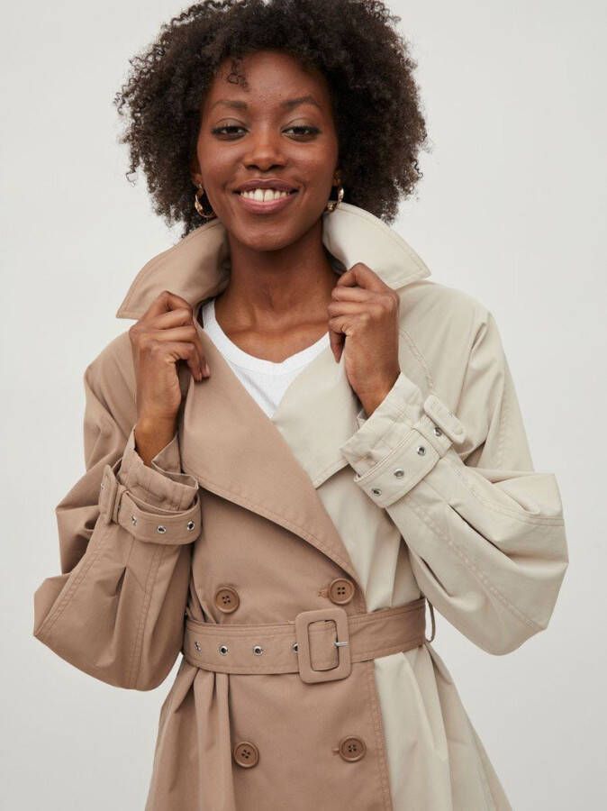 Vila Trenchcoat blokkleuren