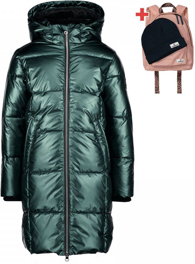 VINGINO Tasha longline gewatteerde jas met metallic finish