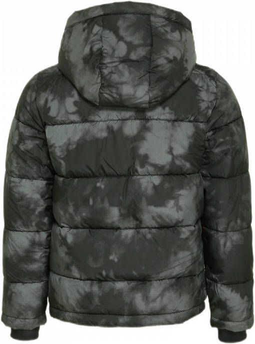 Vingino winterjas Tari met all over print zwart/grijs