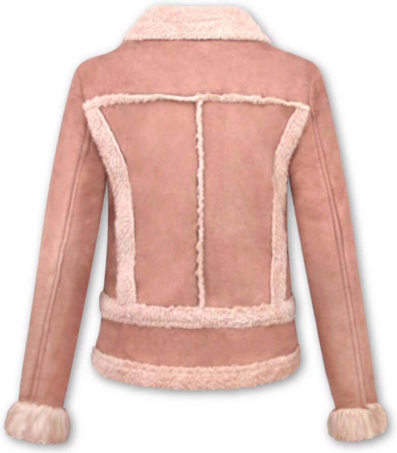 Justing Bikerjack Suede – Lammy Coat , Roze, Dames