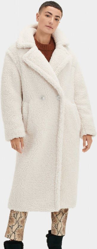 Ugg Gertrude Long Teddy Coat in Winter White,, Polyester