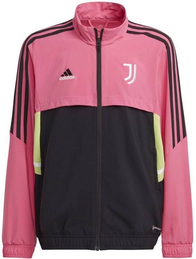 adidas Juventus Trainingsjas Presentation Condivo 22 Roze/Zwart/Geel Kinderen