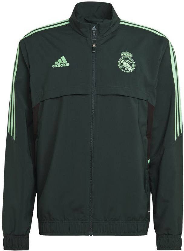 adidas Real Madrid Presentatie Trainingsjack Europees 2022 2023 Donkergroen