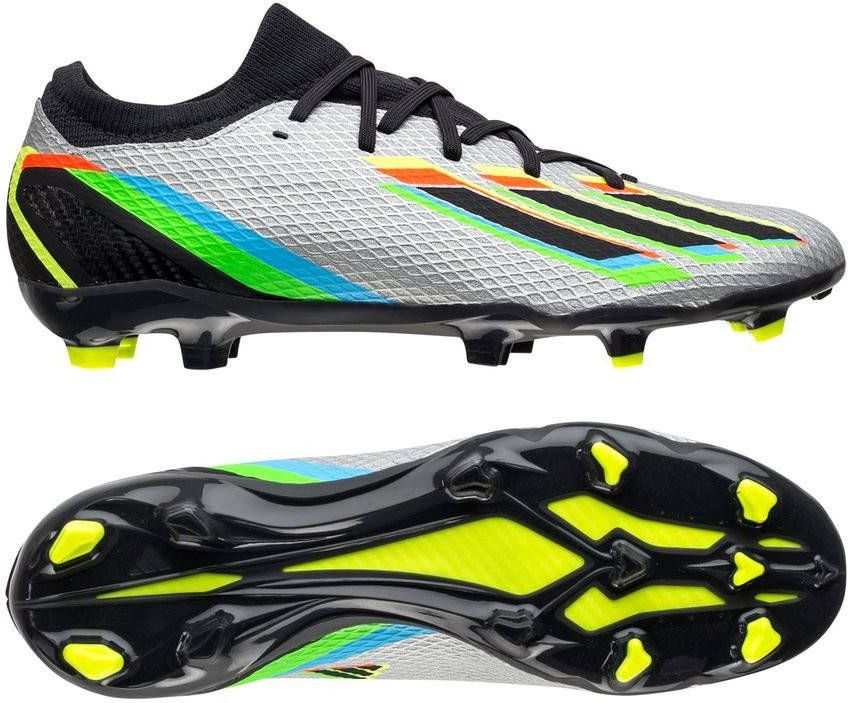 adidas X Speedportal.3 Gras Voetbalschoenen(FG)Zilver Zwart Geel