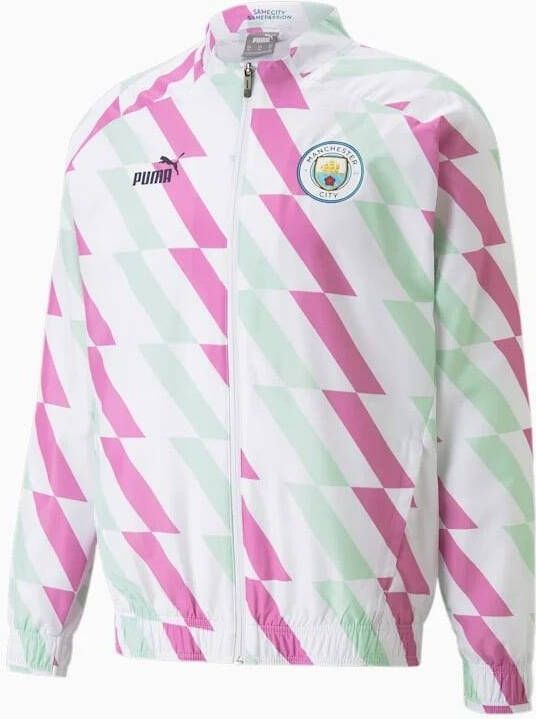 PUMA Manchester City Jas Pre Match Wit/Groen/Roze