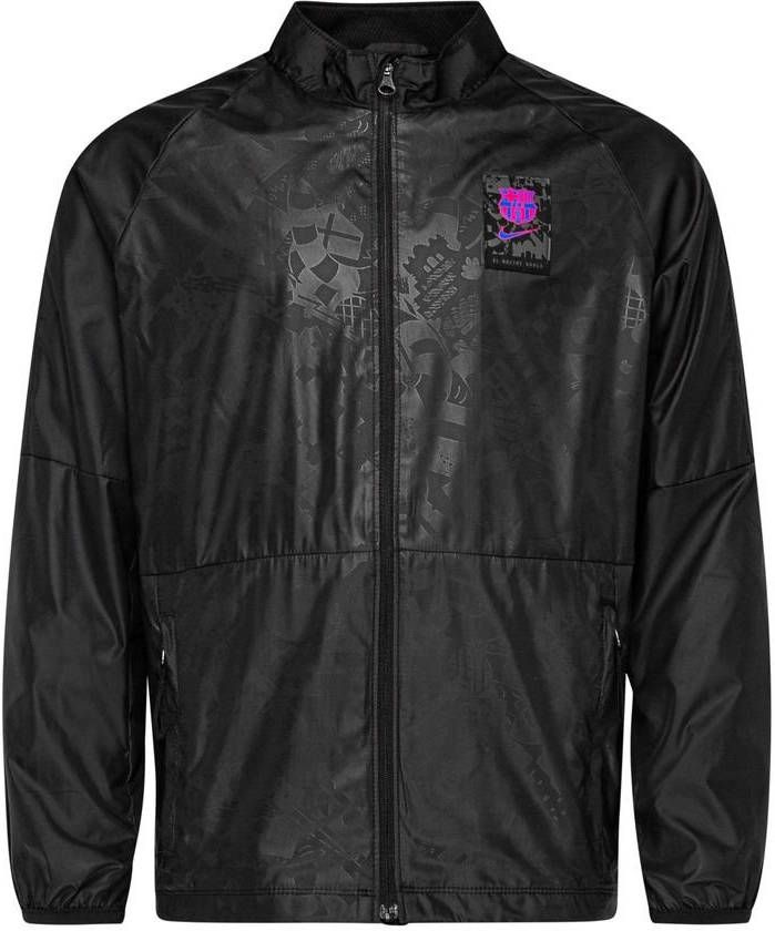 Nike Kids FC Barcelona Repel Academy AWF Nike Voetbaljack met Dri FIT voor kids Zwart