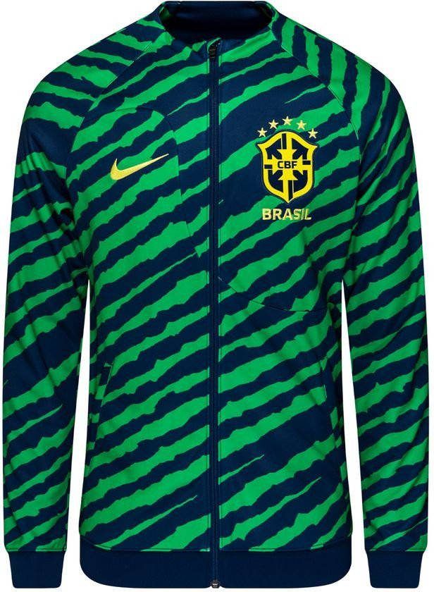 Nike Brazilië Academy Pro Knit voetbaljack met rits over de hele lengte voor heren Blauw