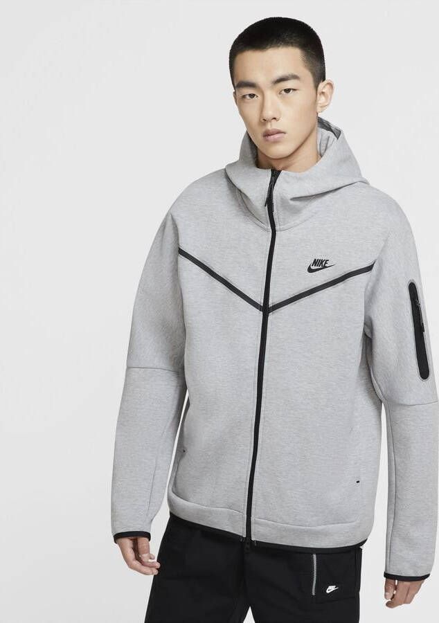 Nike Tech Fleece Full Zip Hoodie Heren Dark Grey Heather/Black Heren