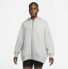 Nike Sportswear Essentials Fleecehoodie met rits Dark Grey Heather/Matte Silver/White Dames online kopen