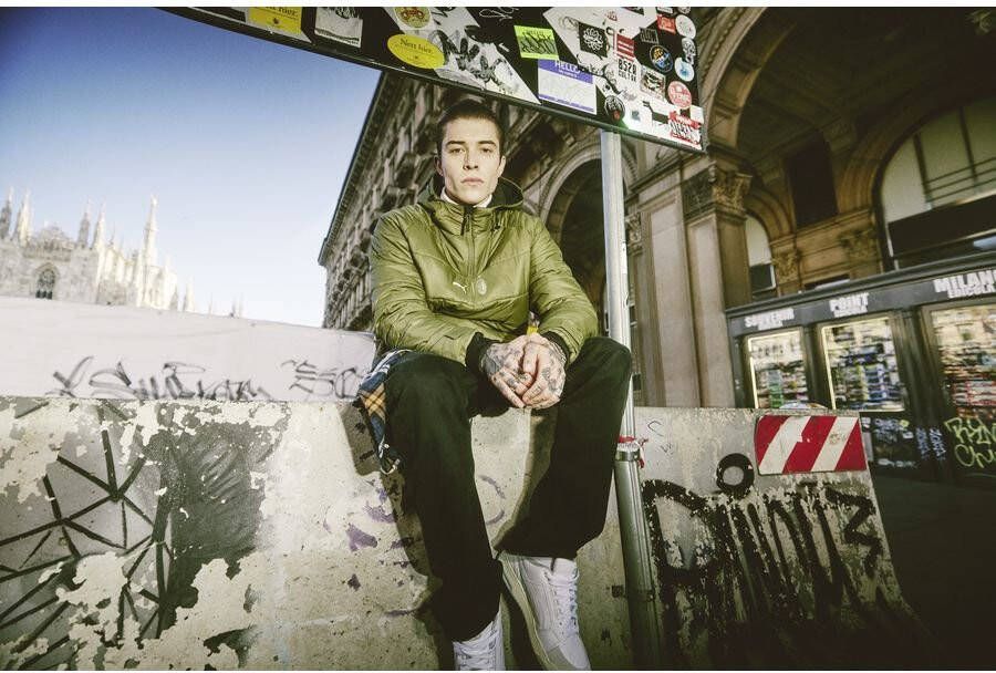 PUMA Milan Winterjas Dubbelzijdig Kwartrits Zwart/Rood