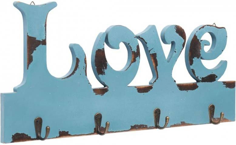 VIDAXL Wandkapstok LOVE 50x23 cm