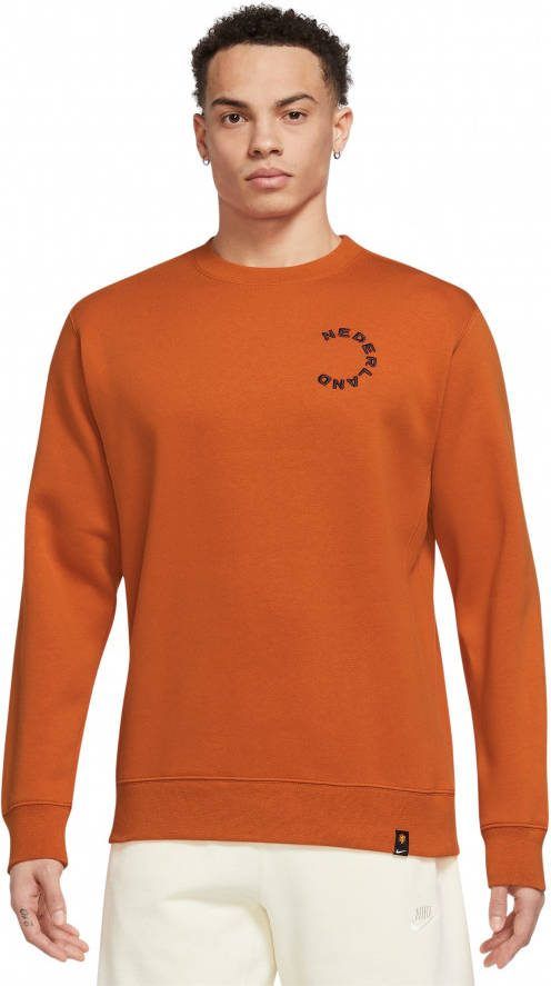 Nike Nederland Club Crew Sweater 2022 2024 Oranje Zwart