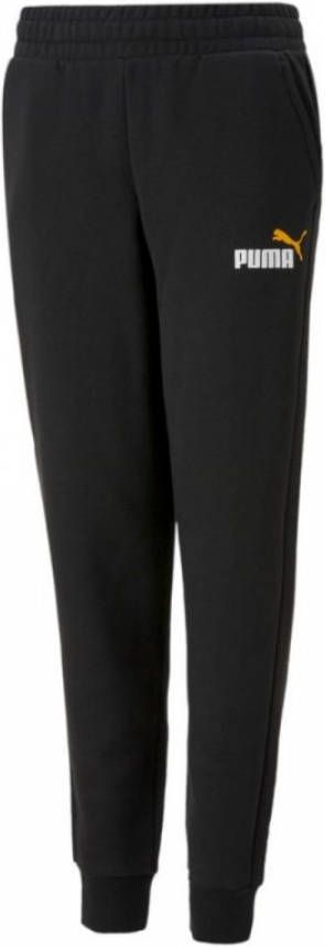 PUMA Essentials+ 2 College Logo Fleece Club Trainingsbroek Kids Zwart Oranje