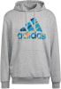 Adidas Performance fleece sporthoodie grijs melange/blauw online kopen