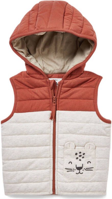 C&A bodywarmer met printopdruk brique/wit