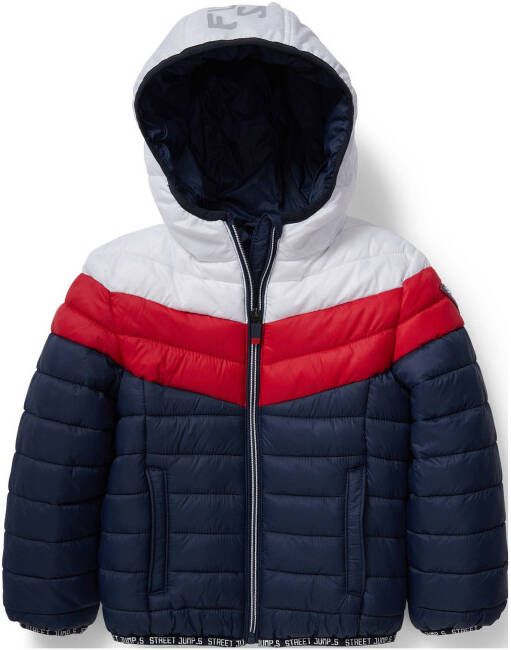 C&A gewatteerde tussenjas donkerblauw/rood/wit