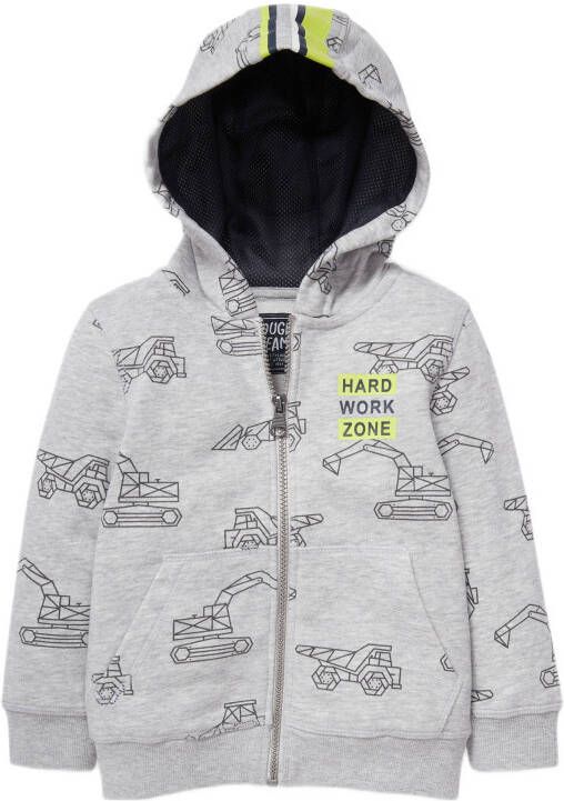 C&A Tough Team sweatvest met all over print grijs melange/zwart/geel