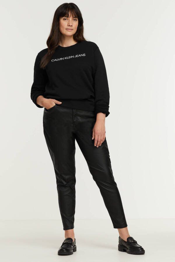 Calvin klein JEANS coated high waist skinny jeans zwart
