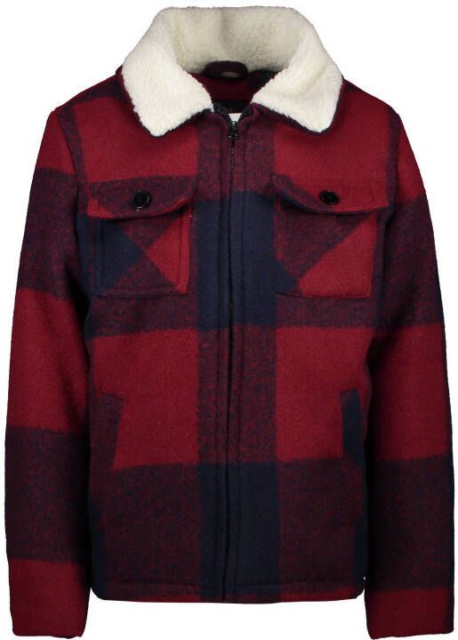 Cars geruite winterjas Derulo rood/donkerblauw