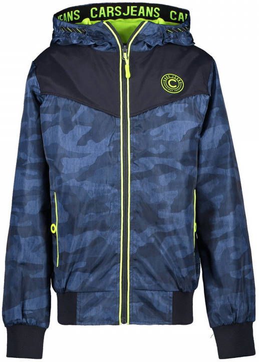 Cars zomerjas Glasstone met camouflageprint blauw/donkerblauw/neon geel