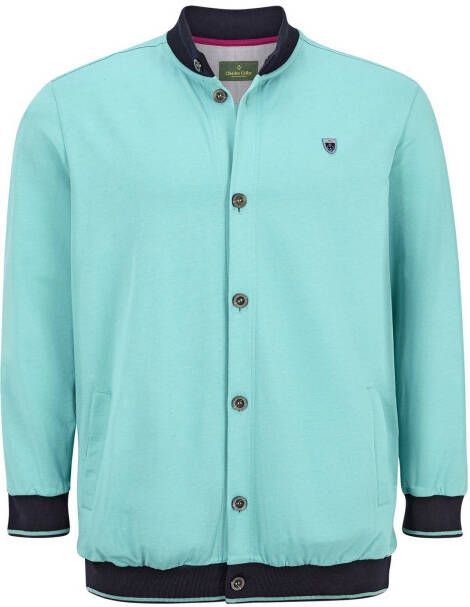 Charles Colby +FIT Collectie vest DUKE JAX Plus Size met logo turquoise