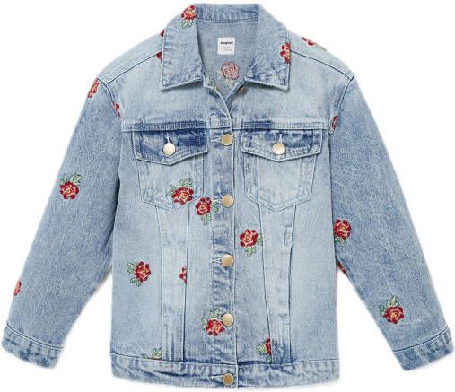 Desigual gebloemde spijkerjas light denim
