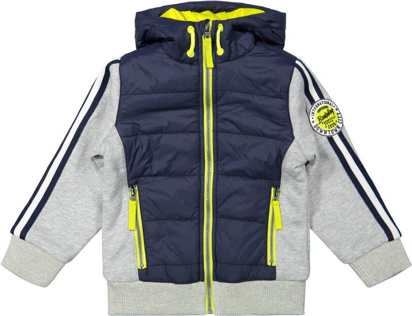 DJ Dutchjeans winterjas grijs melange/donkerblauw/geel
