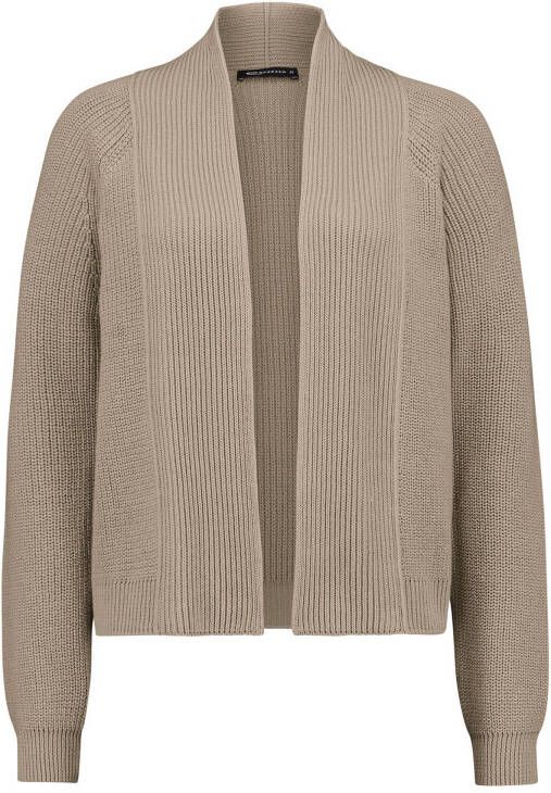 Expresso Grofgebreid openvallend vest met ribstructuur