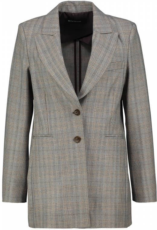 Expresso geruite blazer van gerecycled polyester bruin/zwart/wit