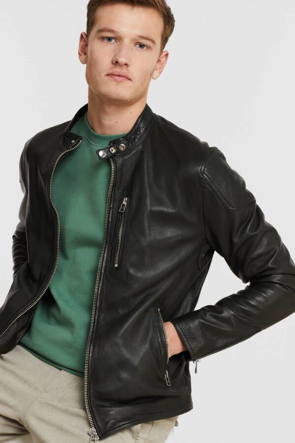 Goosecraft Galway bikerjack van schapenleer met ritszakken
