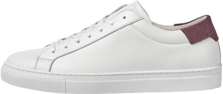 JACK & JONES JFWCOREY leren sneakers wit/rood