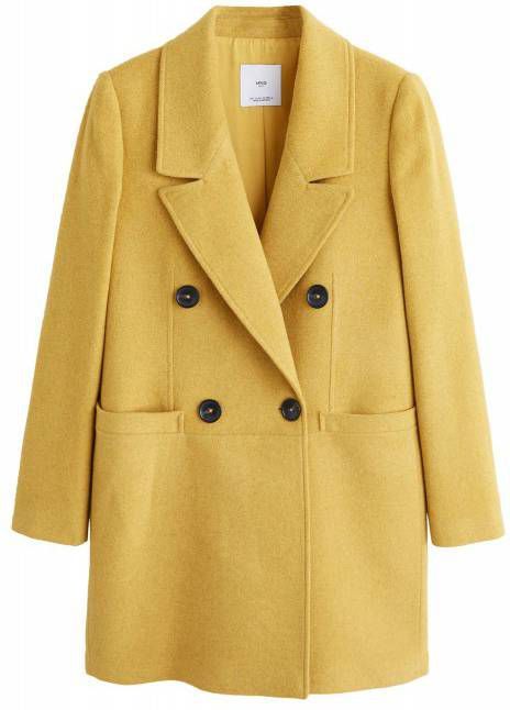 Gestructureerde wollen jas Jassenshoponline.nl Mango wollen coat met ceintuur brique Jassenshoponline.nl