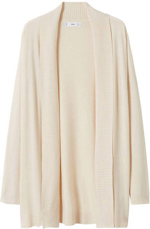 Mango fijngebreid vest creme