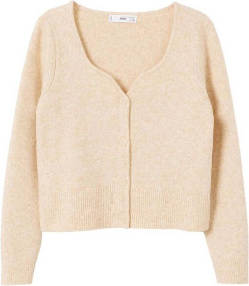 Mango Rain cropped fijngebreid vest met stretch