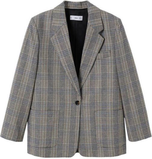 Mango Studio blazer in wolblend met ruitdessin